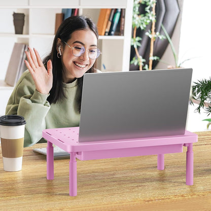 WALI Computer Monitor Stand for Desk, Adjustable Laptop Riser, Desk Monitor Stand Underneath Storage for Office, Home, School Supplies (STT003), 1 Pack, Black