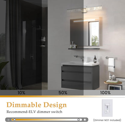 AIJIASI 39-Inch Brushed Gold Vanity Light Fixture, 28W Dimmable LED Modern Light Bar for Bathroom Mirror, Restroom, Bedroom (3000K)