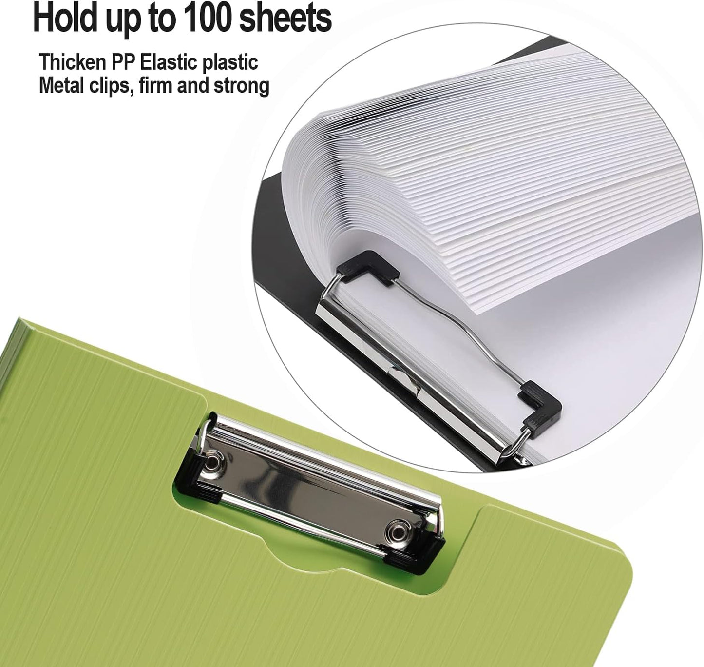 Clipboard Folder, A4 Foldable Clipboards with Pocket, File Cover Office Folder Clipboard, 360 Degree Foldable Storage Clipboards for Office, School or Medical Field, Green