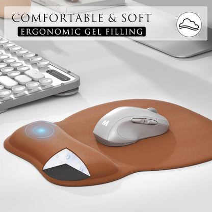 MROCO Ergonomic Mouse Pad with Gel Wrist Rest, Smooth Wrist Support Surface, Non-Slip PU Base for Pain Relief, Comfortable Mousepad for Computer, Laptop, Office & Home, 9.4 x 8.1 in, Black
