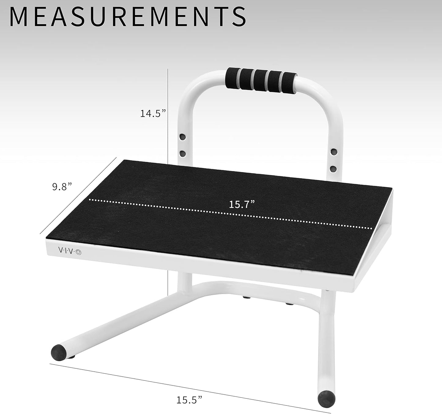 VIVO Ergonomic Height Adjustable Foot Rest Relief Platform, Elevated Stool for Comfortable Sit to Stand Workstation, Non-Slip Surface, Portable, Home Office Classroom Use, Black, STAND-FT01