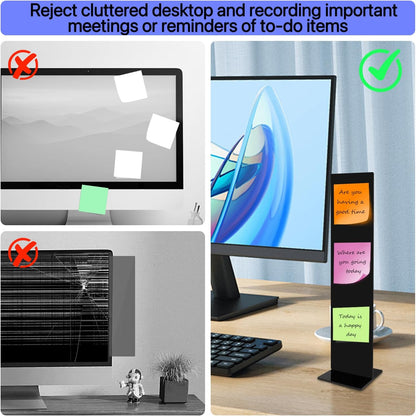 Detachable Acrylic Monitor Memo Board & Memo Message Board Holder by Computer Screen Sticky Note Stand Message Panel Reminder for Office Desk Accessories.2PCS Clear