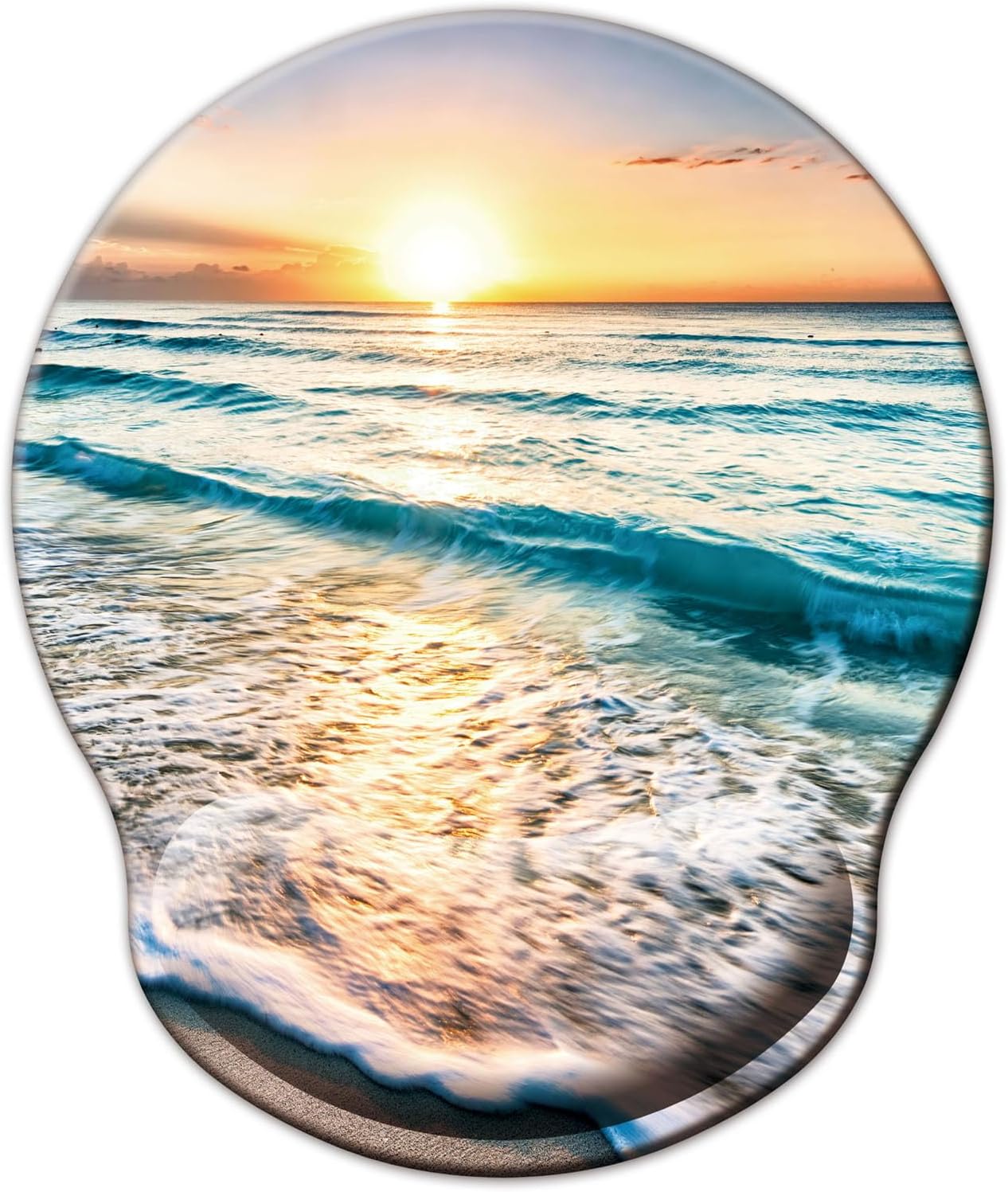 Mouse Pad with Wrist Support, Ergonomic Mouse Pad with Memory Foam Wrist Rest Cushion, Non-Slip Rubber Base Gaming Mice Pad for Home Office Computer Laptop, Flowers Grass