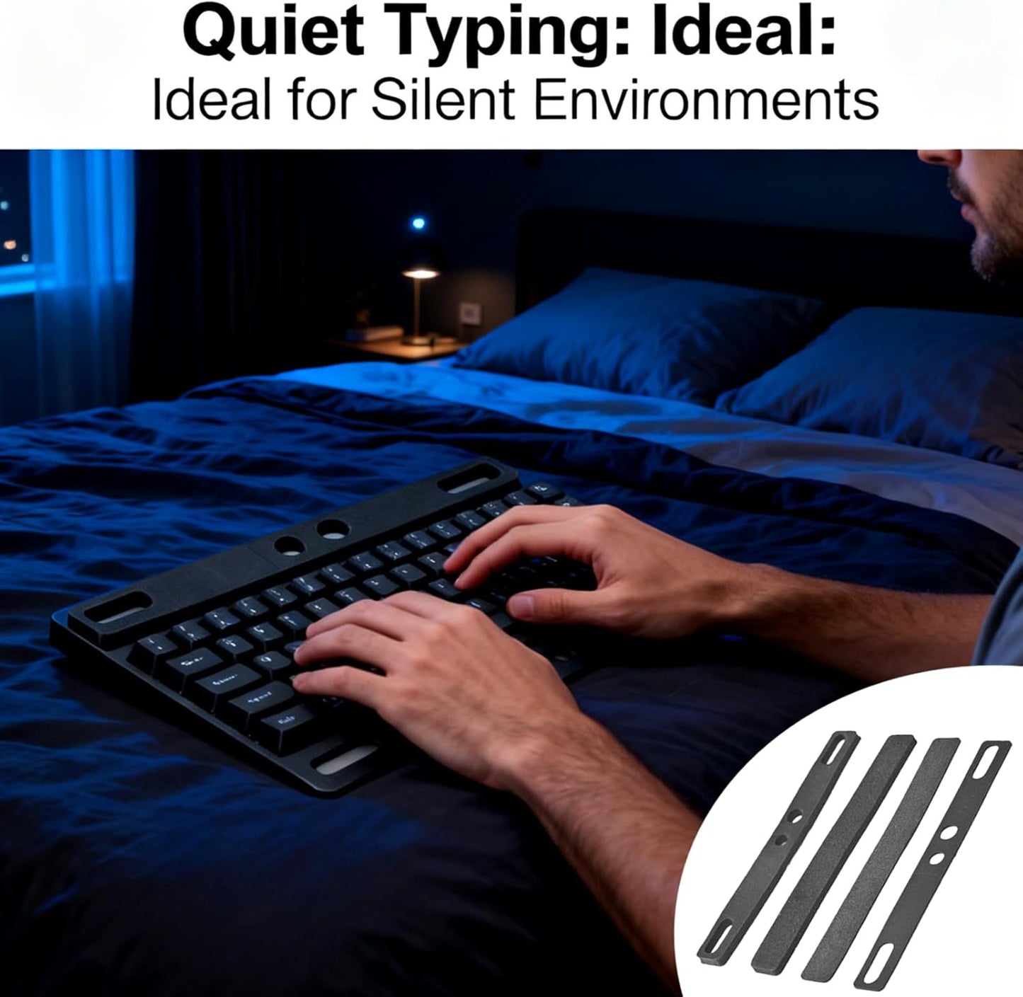 4 Pcs Keyboard Spacebar Foam Silencer Pads – 1mm & 3mm EVA Sound Dampeners for 6.25u Mechanical Keyboards, Ideal for Gaming & Office Typing