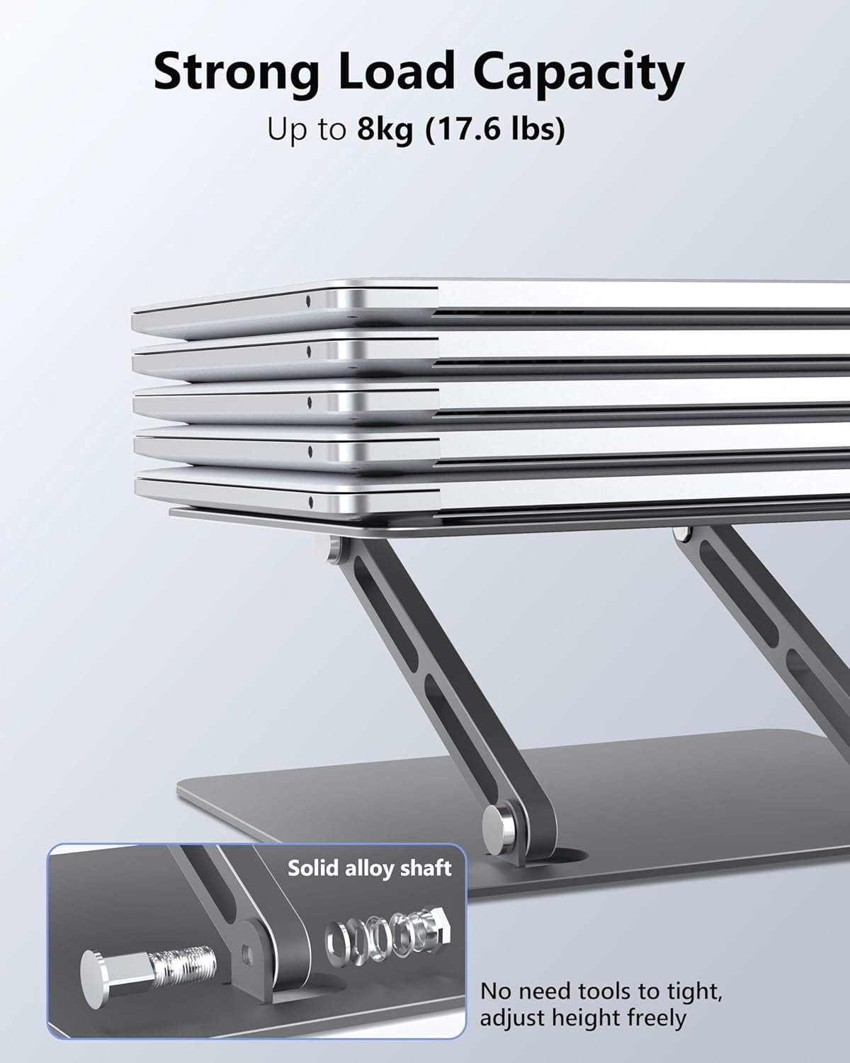 JCZT Adjustable Laptop Stand for Desk, Metal Foldable Laptop Riser, Portable Laptop Holder Mount, Ventilated Cooling Computer Notebook Stand for MacBook Air Pro, All 10-16'' Notebooks Laptops, Pink