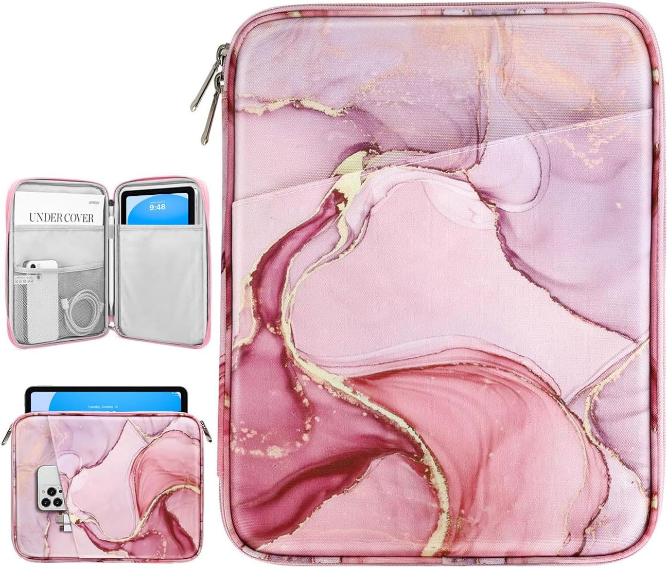 Dadanism 9-11" Tablet Sleeve Bag Carrying Case for iPad (A16) 11th Gen 11", iPad 10th Gen 10.9" Air 5/4, iPad Air M4/Pro 11", iPad 9/8/7th, Galaxy Tab A11+ Plus 11", Remarkable 2 10.3", Black