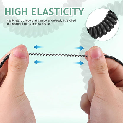 Gatuida 2pcs Retractable Tablet Pen Tether with Ring Elastic Pen Leash and Silicone Holder for Desk Office Clipboard Drawing