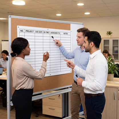Lincia Large Dry Erase Project Management Planning Chart 24" x 36" Erasable Lined Project Planner Poster for Whiteboard Wall Visual White Board for Office Teams Scheduling Tracking Progress Managers