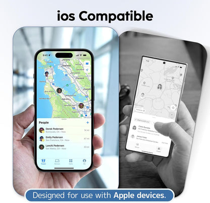 Apple Find My Wallet Tracker Card, Rechargeable Slim Bluetooth Wallet Finder for iPhone, Item Locator for Wallet, Keys, Passport & Luggage, iOS Only, Black
