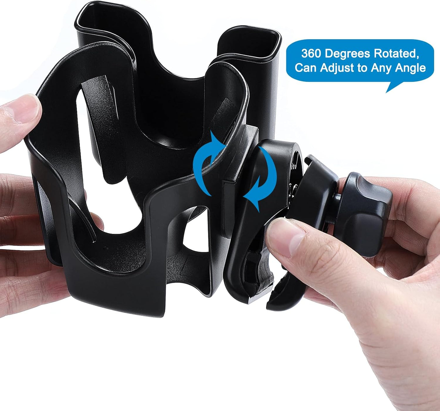 Accmor Stroller Cup Holder, Universal Cup Holder for Stroller Walker Bike, 360° Rotatable Large Caliber Designed Bottle Holder for Stroller, Bike, Wheelchair, Scooter