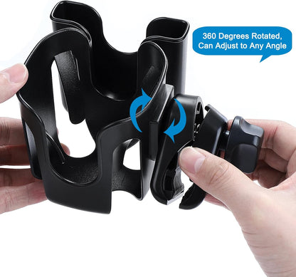 Accmor Stroller Cup Holder, Universal Cup Holder for Stroller Walker Bike, 360° Rotatable Large Caliber Designed Bottle Holder for Stroller, Bike, Wheelchair, Scooter