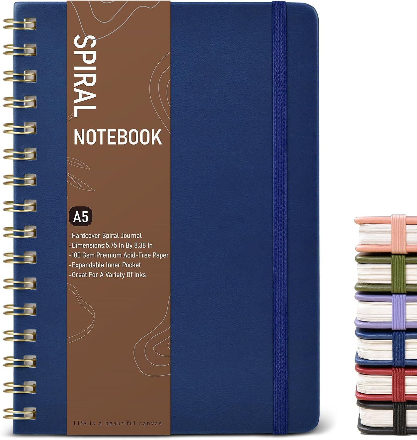 Graph Spiral Journal Notebook, A5 Hardcover Spiral Journals for Women Men, 100 GSM Graph Paper Notebooks, 150 Pages Spiral Bound Grid Notebook for Writing Note Taking Work 5.75" x 8.38" Olive Green