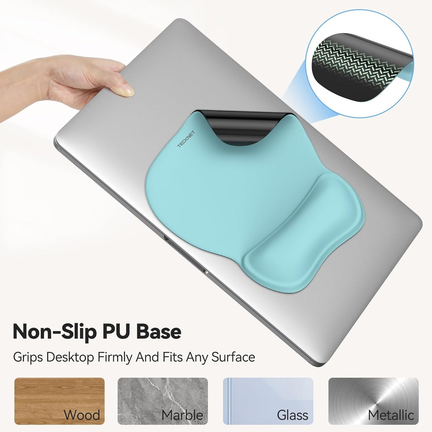 TECKNET Gel Mouse Pad with Wrist Rest, Ergonomic Office Mousepad with Wrist Support - Non-Slip & Smooth Surface Comfortable Desk Accessories Mat for Office, Gaming and Study - Gradient