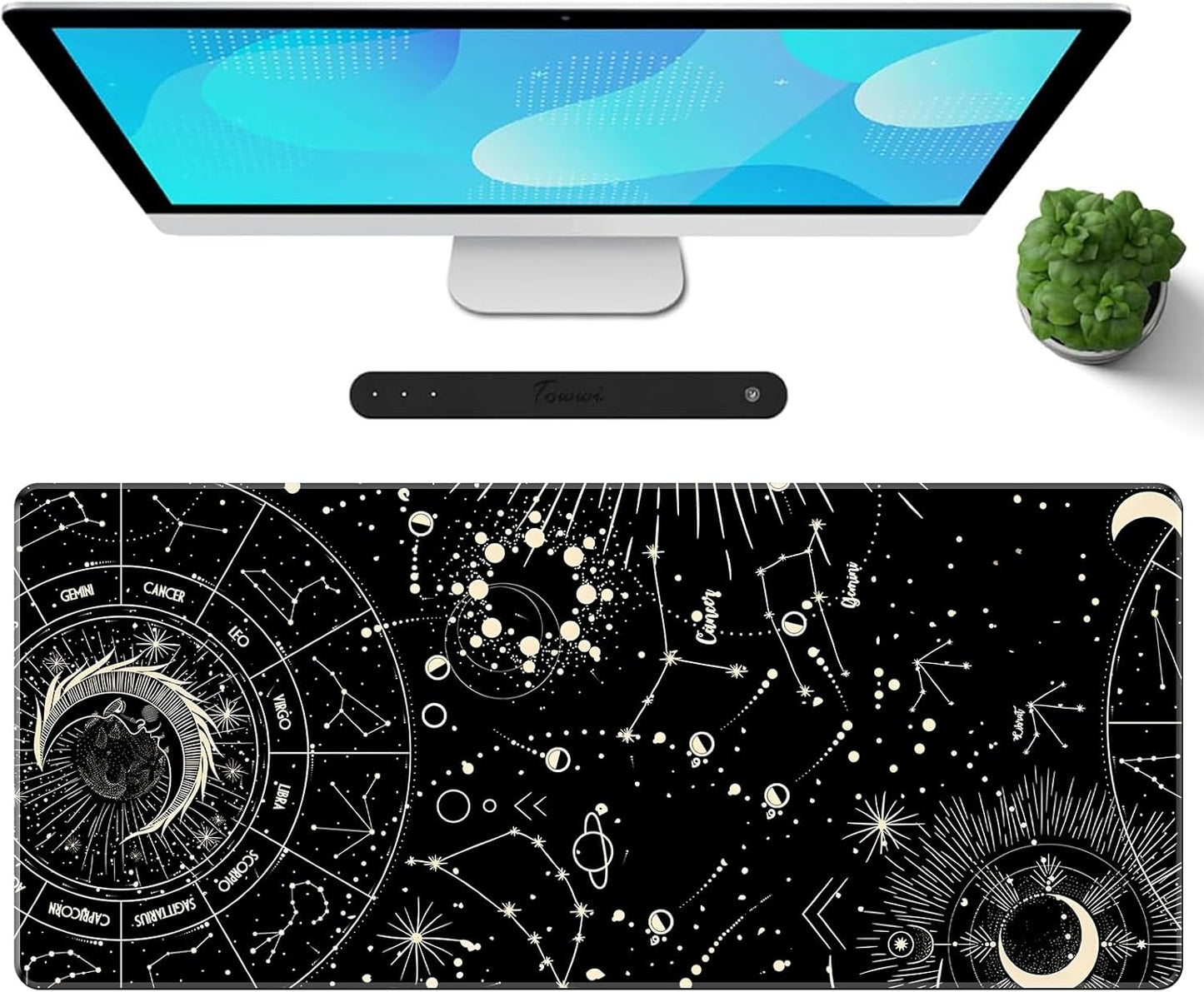 Galdas Mouse Pad For Gaming,Forest Background Pattern XXL XL Large Mouse Mat Long Extended MousePad Desk Mat Non-Slip Rubber Mice Pads Stitched Edges Thin (31.5 x 11.8 x 0.12 Inches) Tree
