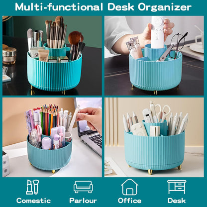 fanado 360° Rotate Makeup Brush Holder Organizer, Makeup Organizers Countertop, Makeup organization and Skincare Storage for Vanity, Desktop, Bathroom (White)