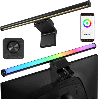 Hive Vibes 17" Smart Monitor Light Bar with RGB Backlight, Wireless Remote and App Control, Multiple Temperatures, Stepless Dimming, Eye Care, Anti-Glare Desk Lamp for Home, Office and Gaming