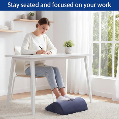 Foot Rest for Under Desk at Work, Ergonomic Under Desk Footrest with Washable Cover for Office, Home & Gaming Leg Elevation Pillow Blue