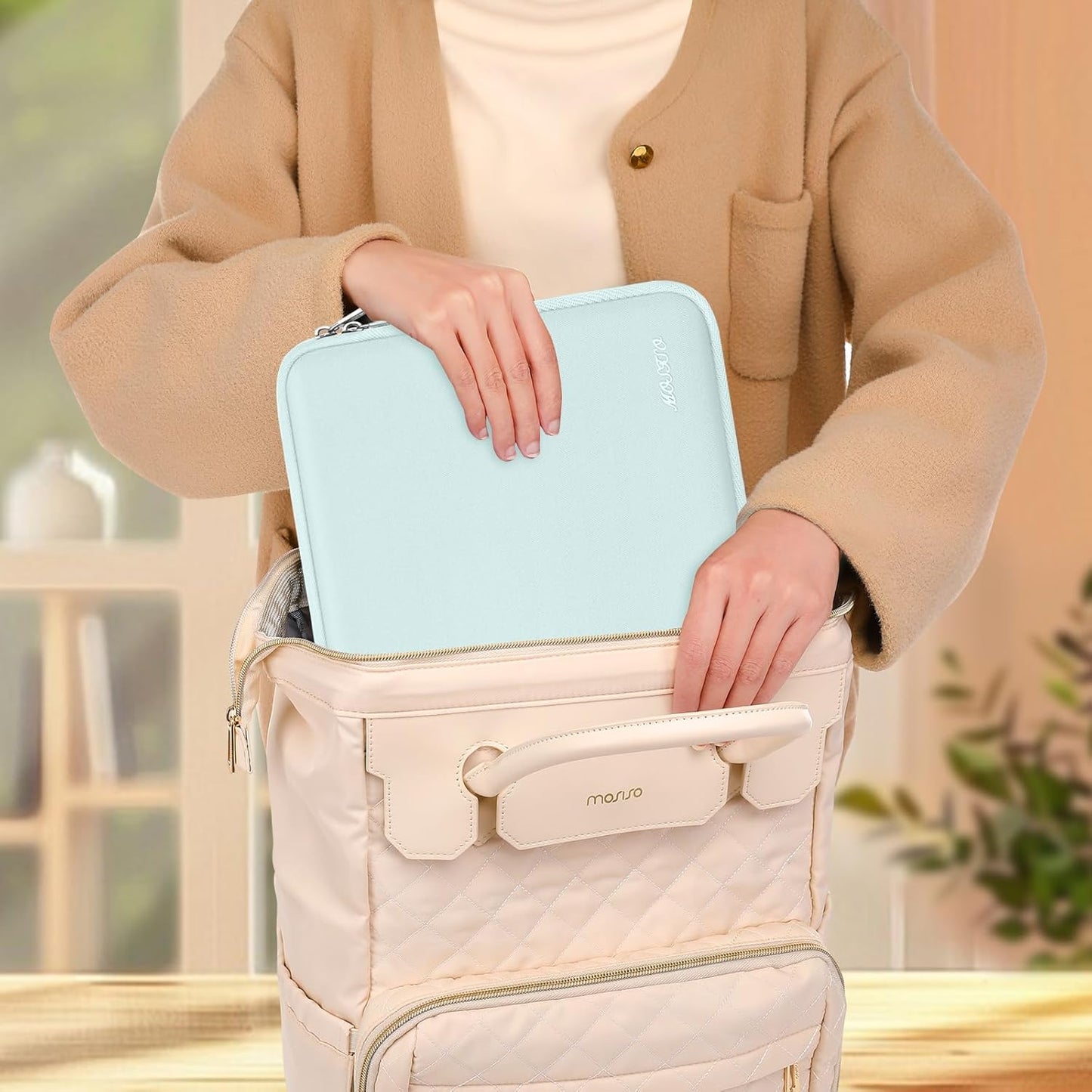 MOSISO Laptop Case 13.3 inch, 13-13.3 inch Laptop Sleeve Bag Compatible with MacBook Air/Pro 13/Pro 14 M5 M4 M3 M2 M1, HP Dell ASUS Lenovo, Neoprene Computer Sleeve Bag with Small Case, Baby Pink - Colors B