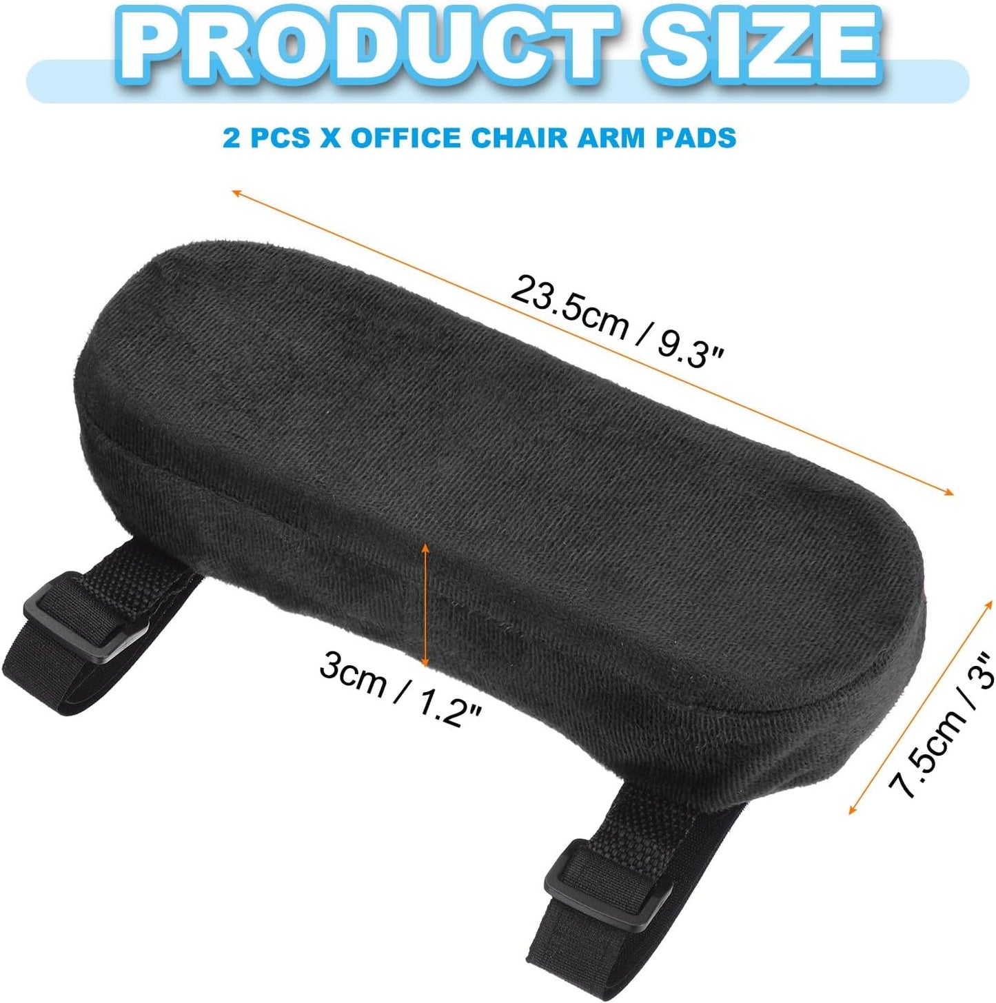 PATIKIL Office Chair Arm Pads, 2 pcs Office Chair Arm Cover Soft Office Chair Armrest Pads Memory Foam Cotton Removable Washable for Desk Computer Gaming, Purple Blue