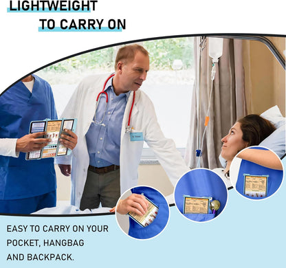 Nursing Clipboard Foldable, Foldable Clipboard w/Nursing Edition Cheat Charts,3 Layers Aluminum, Nurse Clip Board w/Low Profile Clip&Pen Clip Pocket for Nurses and Doctors,Light Blue