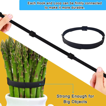 40pcs Reusable Cable Ties - 4 Sizes (6/8/10/12 Inch) - Hook and Loop Cinch Straps for Wire Management - Heavy Duty Cord Organizer & Wire Ties for Electronics, PC, Home & Office