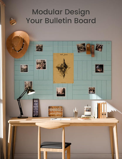 Fluxynara Large Felt Bulletin Board 48" x 36" Cork Board Alternative-12 Pack with 70 Safe Removable Adhesive Tabs, Cork Boards for Walls Cork Board for Home Office Classroom Pin Board (Oatmeal)