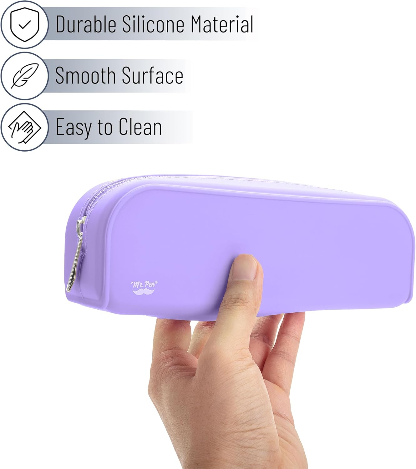 Mr. Pen- Silicone Pencil Case, Aesthetic Pencil Bag for Women, Makeup Pouch, Multifunctional Pouch for Stationery, Cosmetics and Electrical Goods Storage