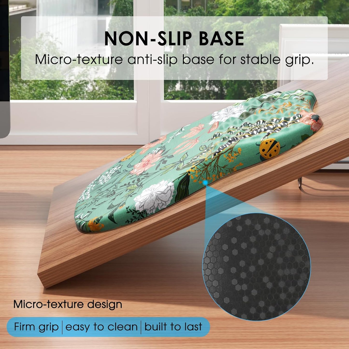MROCO Ergonomic Mouse Pad with Wrist Support, Memory Foam Wrist Rest Mouse Pad, Non-Slip Base, Smooth Surface for Office & Home, Black