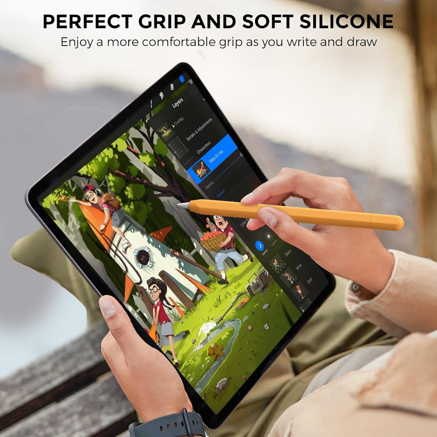 AhaStyle Silicone Case for Apple Pencil (USB-C) 2023 Ultra Thin Proteative Cover Skin Apple Pencil Sleeve Anti-Slip Grip Compatible with Apple Pencil USB C (Lavender)