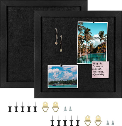 Cork Board Bulletin Board, Cork Boards for Walls with Felt, Small Corkboard with White Frame, Decorative Hanging Pin Board for Home School Office, Vision Board, 11.8x11.8 inches White 1pc