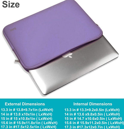 Naukay Laptop Sleeve Case, 15.6 Inch,Resistant Neoprene Notebook Computer Pocket Case/Tablet Briefcase Carrying Bag Compatible Asus/Dell/Fujitsu/HP/Sony/Toshiba/Acer- (Black)