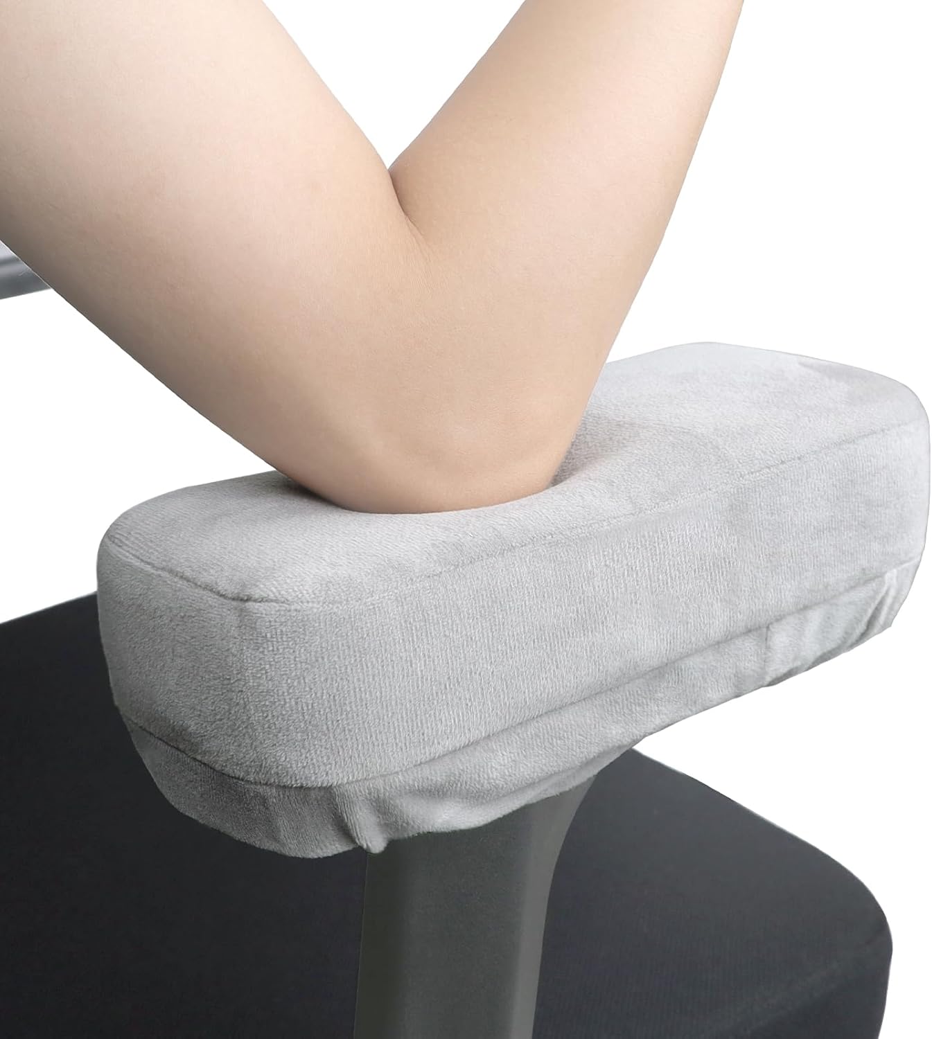 YOUFi Office Chair Arm Pads Extra Soft Velvet Arm Rest Covers for Elbows & Forearms Pressure Relief, Set of 2 Armrest Covers for Desk Chair, Gaming Chair (Black)