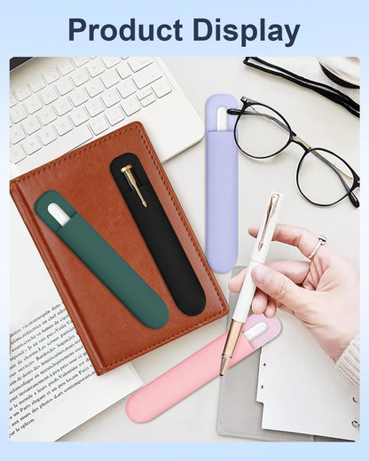 eZAKKA Silicone Pencil Holder For Most Pens,Pencils, 7.8 inch Self-Adhesive Stick To Notebooks,Diary, Desks,Tablet, Green, 1 Pack