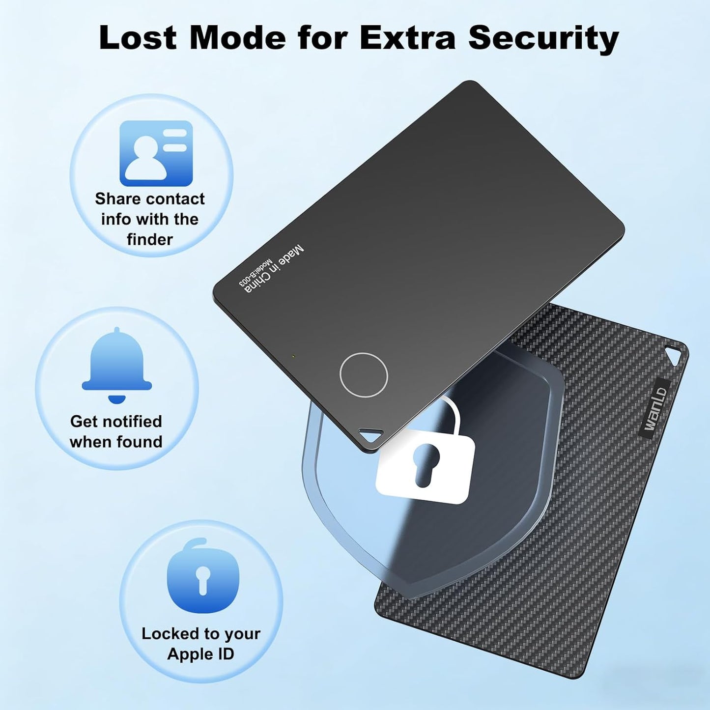 [Apple MFi Certified] Wallet Tracker Card for Apple Find My, 5+ Year Battery, iOS Only Bluetooth Item Finder, Ultra-Slim Smart Card Tracker for Wallet, Passport, Luggage, Purse & Backpack