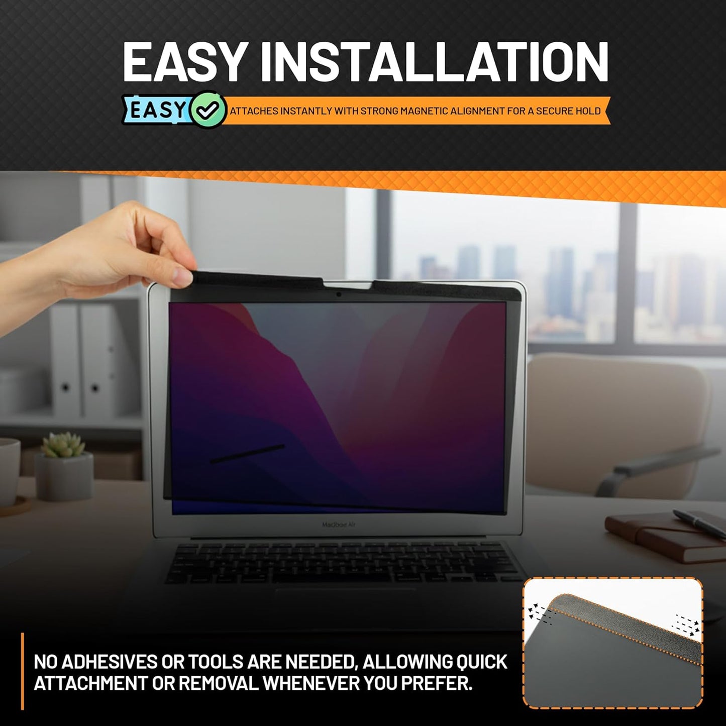 Privacy Screen Filter 15 Inch | MacBook 15 Inch M1 Privacy Filter | Magnetic Laptop Screen Protector | Anti Glare Blue Light Blocking Magnetic Guard | Matte Eye Protection