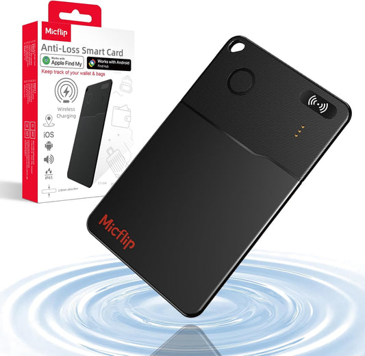 Wallet Tracker Card (Both iOS and Android) | No Monthly Fee | Waterproof | Wireless Charging | Anti-Lost, Thin Bluetooth Smart Card Finder for Wallet, Luggage, Backpack