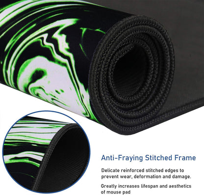 Large Extended Gaming Mouse Pad with Stitched Edges, (31.5X15.7In) Durable Non-Slip Natural Rubber Base, Waterproof Computer Keyboard Pad Mat for Esports Pros/Gamer/Desktop/Office/Home-Black
