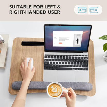 HUANUO Laptop Lap Desk - Portable Lap Desk with Pillow Cushion, Fits up to 15.6 inch Laptop, with Anti-Slip Strip & Storage Function for Home Office Students Use as Computer Laptop Stand, Book Tablet