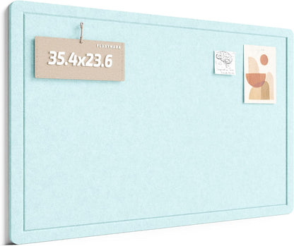Fluxynara Bulletin Board, 23.6" x 17.5" Cork Board Alternative with 12 Safe Removable Adhesive Tabs, Foldable Felt Pin Board for Home Office, Classroom, Bedroom,Entryway for Walls—Sage