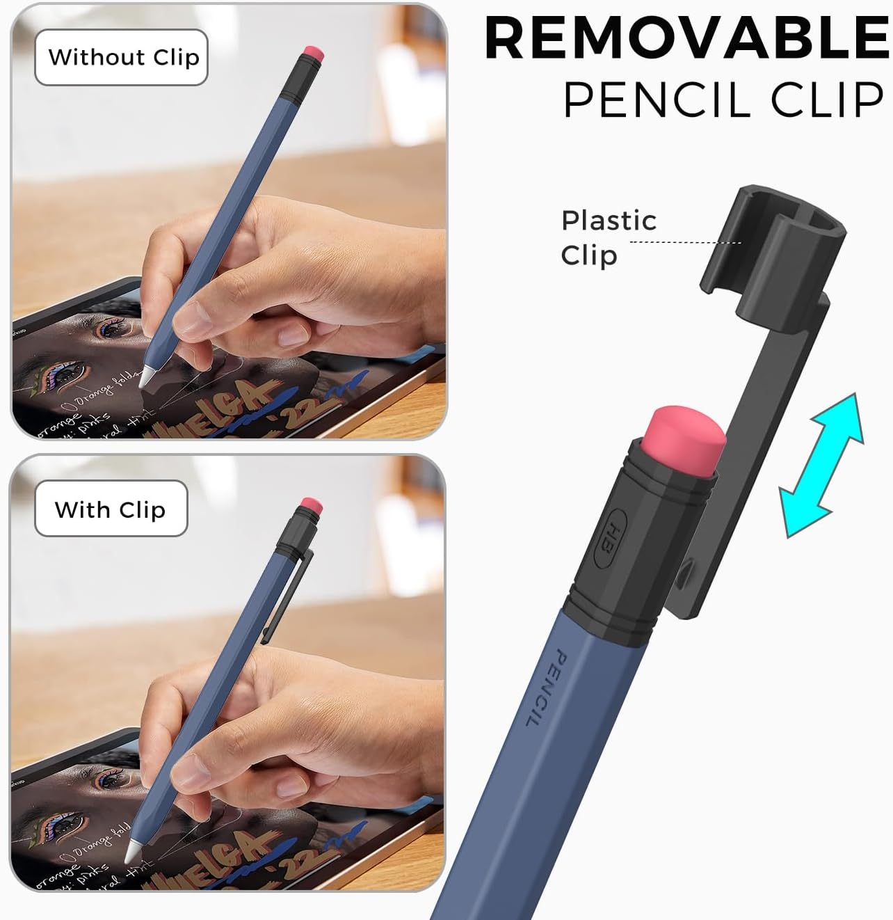 TRONWIN Apple Pencil USB C Case,Silicone Sleeve Protective Cover Perfect Grip Skin Classic Design with Sturdy Clip Compatible with Apple Pencil USB-c for ipad pro (Deep Grey)