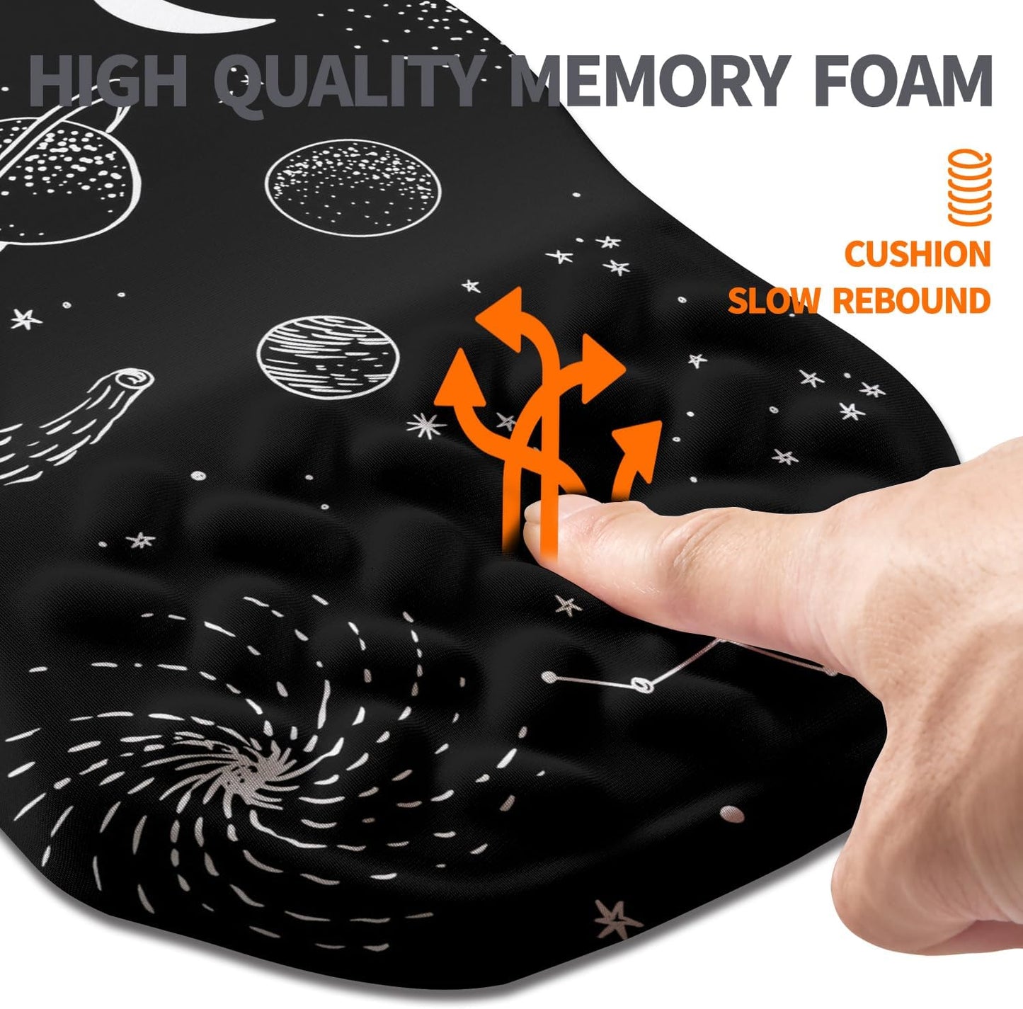 Ergonomic Slope Mouse Pad Wrist Support, Wrist Rest Mousepad for Carpal Tunnel Pain Relief with Massage Bulge and Slow Rebound Memory Foam (12x8 inch, Black)