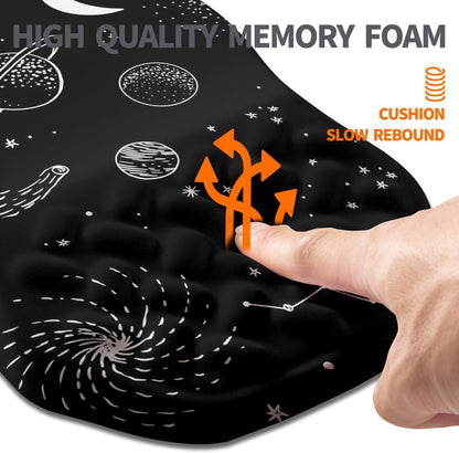 Ergonomic Slope Mouse Pad Wrist Support, Wrist Rest Mousepad for Carpal Tunnel Pain Relief with Massage Bulge and Slow Rebound Memory Foam (12x8 inch, Black)