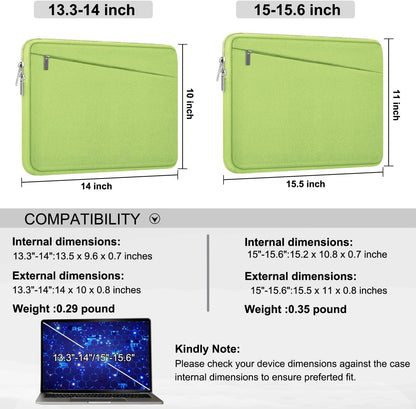 Laptop Sleeve 15.6 inch, Durable Computer Carrying Bag Protective Case Briefcase Handbag with Front Pocket, Slim Laptop Cover for 15-16 Inch HP, Dell, Lenovo, Asus, Notebook, Black