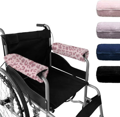 SPRING SEAON Wheelchair Armrest Covers 2 Pack Soft Memory Foam Wheelchair armrest Pads Wicking Washable for Office Transport Chair (Black)