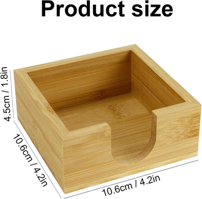 MultiBey Walnut Wood Sticky Notes Holder for Desk, 4x6 Inch Self -Sticky Note Memo Holder, Wooden Sticky Note Dispenser Office Desk Organizer for Dorm Room Office Home School (S)