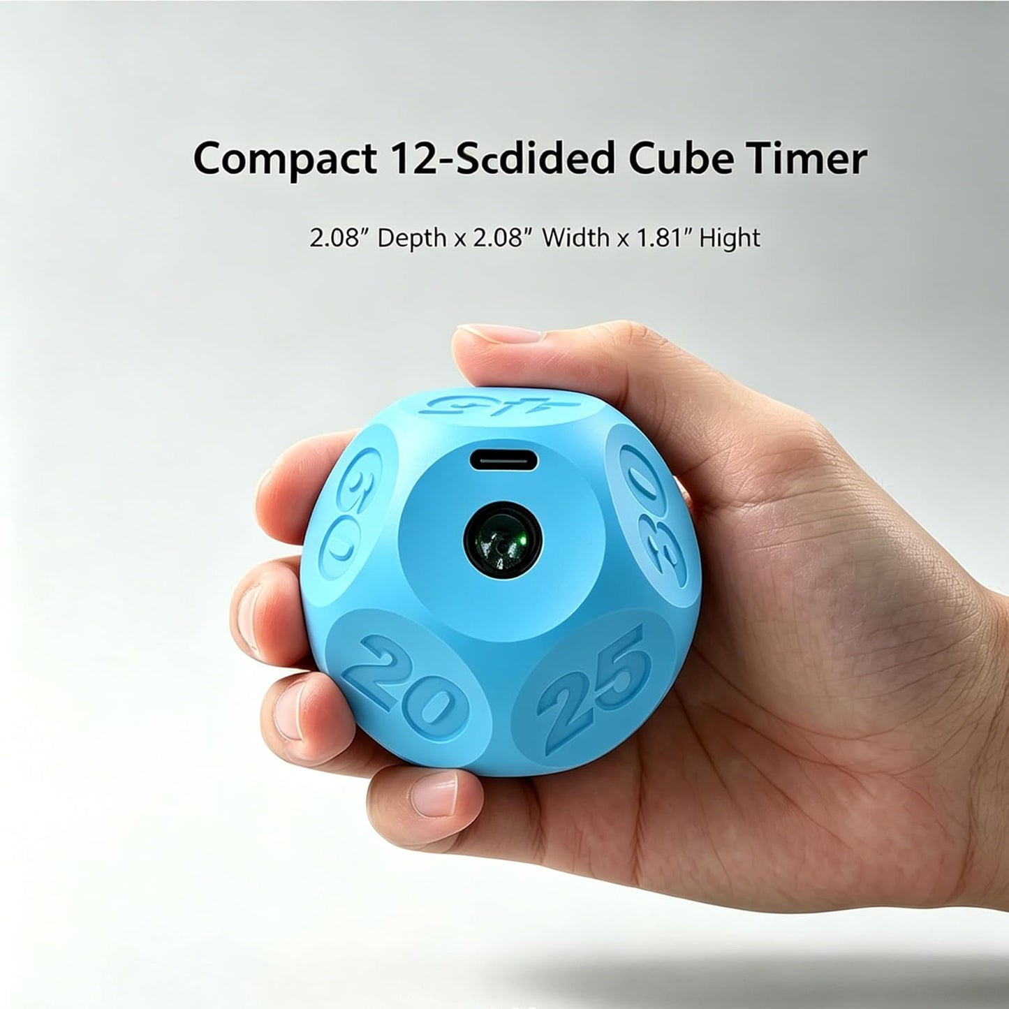 Cube Kitchen Timer - Rechargeable Countdown Timer with 1-3-5-10-15-20-30-45-60-90 Minute Presets for Cooking, Baking, Classroom, Exercise (Blue)
