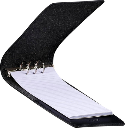 JAY-PEE NYPD Memo Book Note Pad Cover NYC Regulation Style Memo Binder with 3 Heavy Metal Rings. Includes 1 Large Size Note Pad 4" x 8 1/2" Made of Full Grain Black Leather