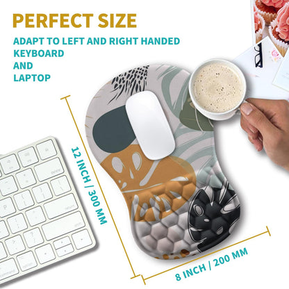 Hokafenle Ergonomic Mouse Pad Wrist Support, Wrist Rest Mousepad for Carpal Tunnel Pain Relief with Integrated Memory Foam Slope Massage Bulge (11.8x7.9 inch,Topographic Contour)