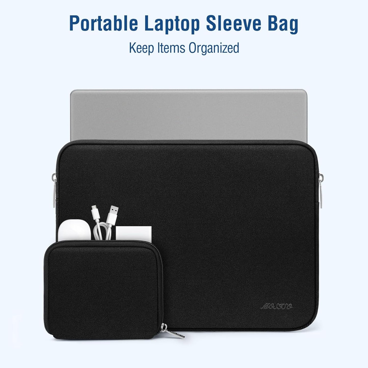 MOSISO Laptop Case 13.3 inch, 13-13.3 inch Laptop Sleeve Bag Compatible with MacBook Air/Pro 13/Pro 14 M5 M4 M3 M2 M1, HP Dell ASUS Lenovo, Neoprene Computer Sleeve Bag with Small Case, Baby Pink - Colors A