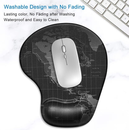 ITNRSIIET Ergonomic Mouse Pad with Gel Wrist Support Wrist Rest Smooth Surface Non-Slip PU Base Comfortable Office Supplies Pain Relief, 9.5 x 8 inches, Beach